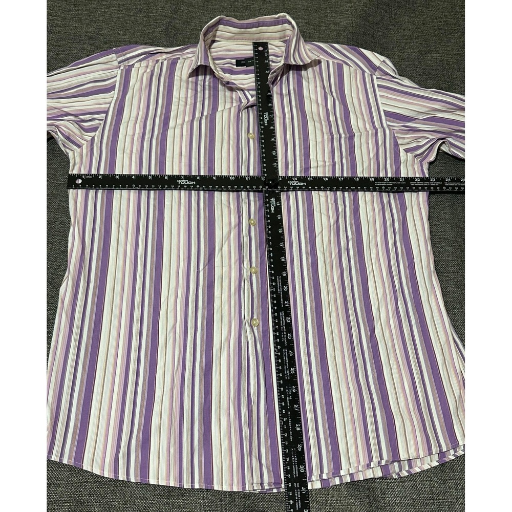 Pronto Uomo Men's L Striped Long Sleeve Shirt - Picture 2 of 6